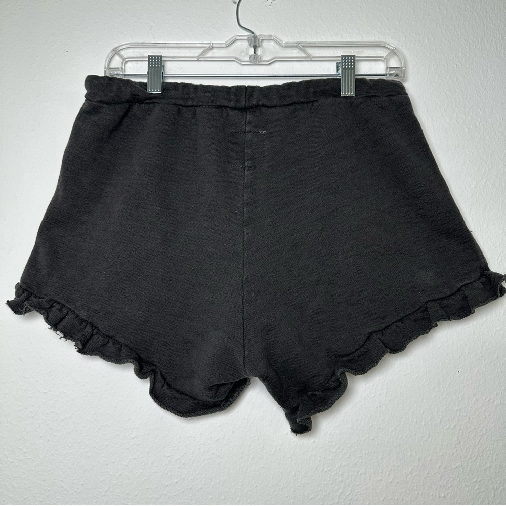 Chaser Black Women’s Soft Cozy High Waist Ruffle Hem Drawstring Shorts - Picture 3 of 13